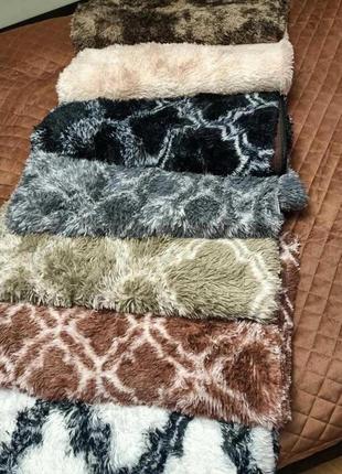 Ковер травка с узором с длинным ворсом 230 х 200 см белый