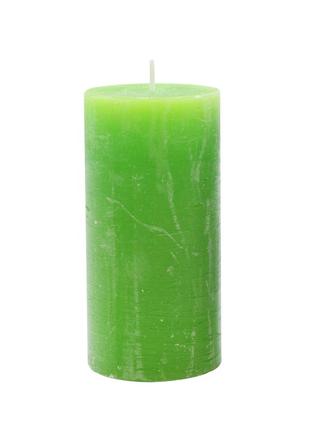 Свеча цилиндрическая candlesense decor rustic зеленая 120*60 (38 ч)
