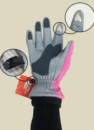 Перчатки the north face winter pink/ зе норт фейс / розовые / зимние с сенсорным пальцем2 фото