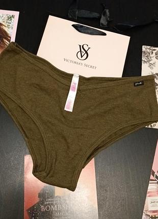 Хлопковые трусики чикстеры рубчик р.с victoria's secret виктория сикрет вікторія сікрет пинк оригинал