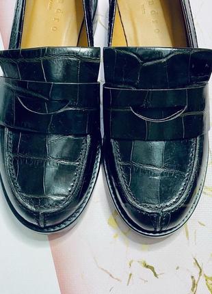 Черные кожаные лоферы люксового французского бренда sandro paris2 фото