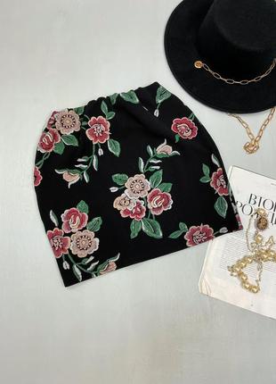 Жіноча коротка спідниця міні в квітковий принт(можна забрати в подарунок, до будь-якої покупки у нашому профілі)