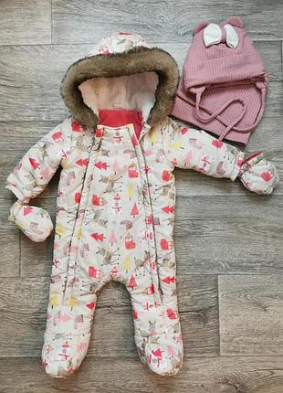 Деми комбезик и шапочка с хомутиком