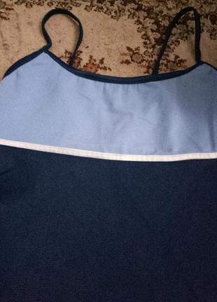 Синее купальное платье2 фото