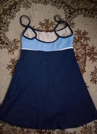 Синее купальное платье4 фото