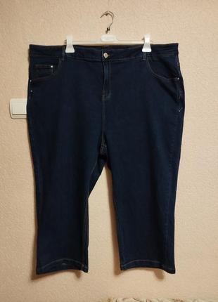 Бріджи джинсові темно-сині жіночі дуже великого розміру,євро 30(58) на 64-66розмір