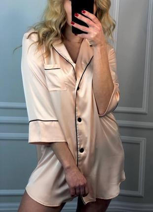 Шелковая удлиненная рубашка