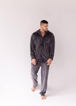 Мужской домашний костюм . мужская пижама . рубашка на пуговках и штаны4 фото