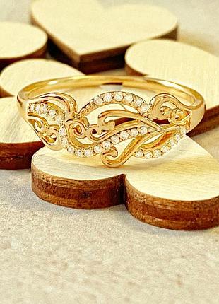 Позолочене кільце р.20, колечко, позолочена каблучка, позолота