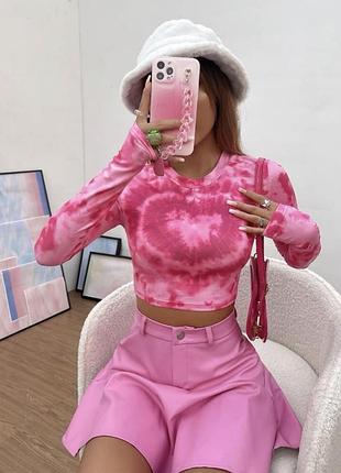 Розовый кроп лонгслив🌸