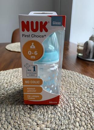 Бутылочка для кормления nuk first choice стекло