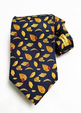 Yves saint laurent шелковый винтажный галстук /7521/