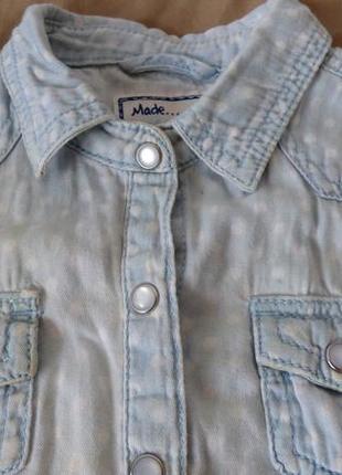 Модна джинсова сорочка в горошок2 фото