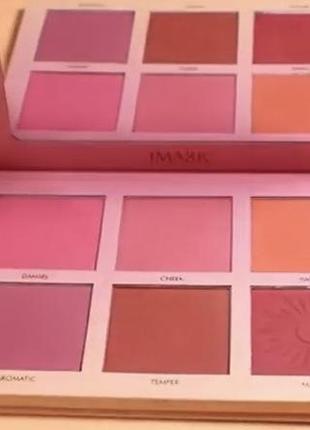 Палетка рум'ян imagic 6 color touch blush palette