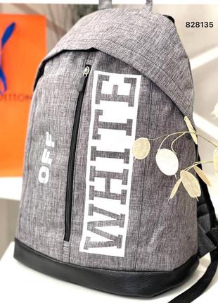 Рюкзак off white вайт текстиль та екошкіра 42/285 фото