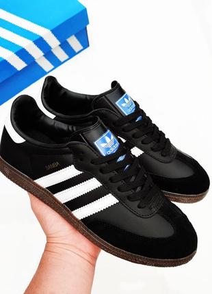 Мужские кроссовки adidas samba черные, кеды