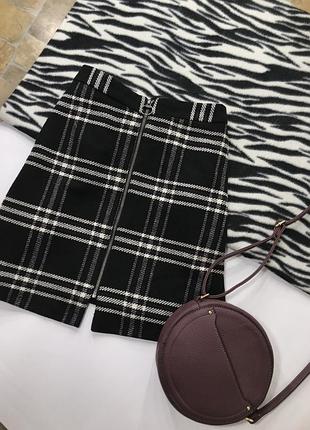 Шерстяная юбка в клетку