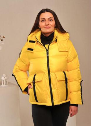 Демисезонная куртка для девочки подростка камилла / желтый1 фото