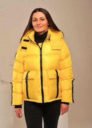 Демисезонная куртка для девочки подростка камилла / желтый2 фото