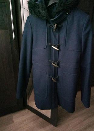 Пальто куртка синє xs naf-naf
