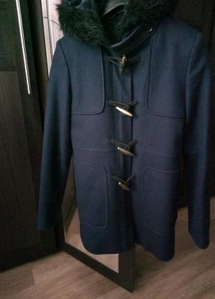 Пальто куртка синее xs naf-naf3 фото