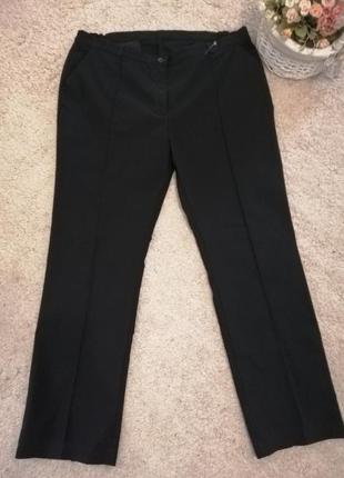 Классические чёрные брюки на высокую девушку, размер 60-62, 26 uk.1 фото