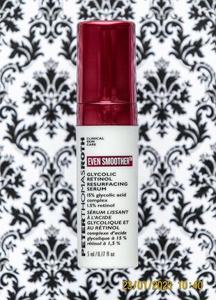 Потужна омолоджуюча сироватка peter thomas roth even smoother glycolic retinol resurfacing serum