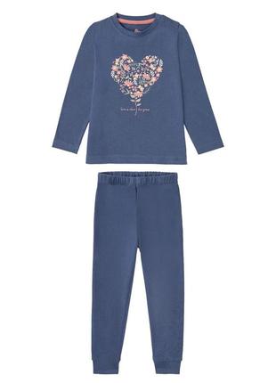 Пижама для девочки, рост 98-104, цвет синий