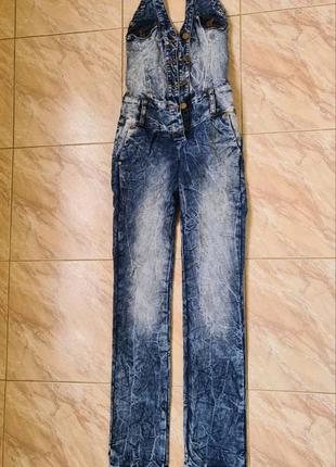 Крутий джинсовий комбінезон 48-50 denim (xxs)