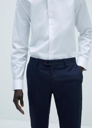Брюки zara 1564-421 размер 40 темно-синие