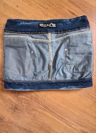 Джинсовая мини-юбка zsy jeans с низкой талией xs3 фото