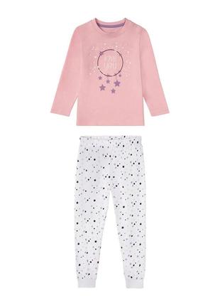 Пижама для девочки, рост 110-116, цвет белый, розовый