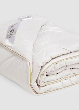 Одеяло летнее из овечьей шерсти в дорогом жаккардовом дамаске iglen 160215 511 белое exclusive edition