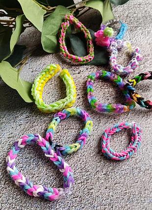 Браслети із силіконових резиночок, handmade, дитячі браслети