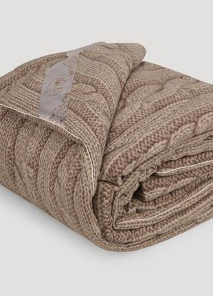 Одеяло из овечьей шерсти демисезон в цветном фланелевом чехле с оригинальным принтом "вязка"  iglen 172205 51f