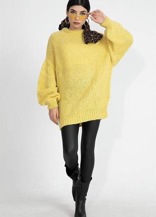 Стильный удлиненный свитер оверсайз/акрил9 фото