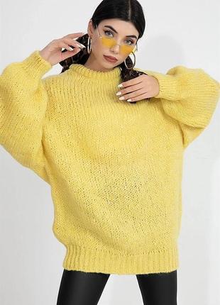 Стильный удлиненный свитер оверсайз/акрил5 фото
