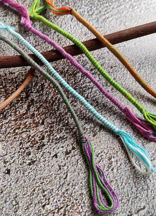 Браслетики из хлопковых шнурочков, handmade, детские этнобраслеты