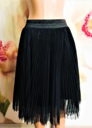 Шикарная черная юбка плиссе шифон бренд oodji1 фото