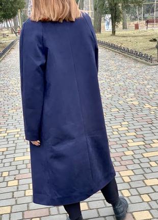 Женское синее замшевое пальто весеннее на подкладке новое цвета и размеры2 фото