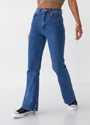 Женские джинсы клеш с высокой талией