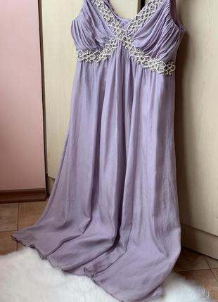 Эксклюзивное шелковое платье в нежном цвете от бренда monsoon 100% шелк6 фото