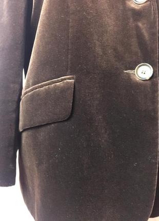 Шоколадный бархатный пиджак, классический жакет3 фото
