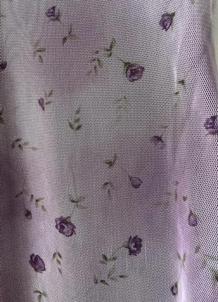 Сукня розпродаж плаття платье фіолетова коротка з рюшею на підкладці квітковий принт розмір м8 фото