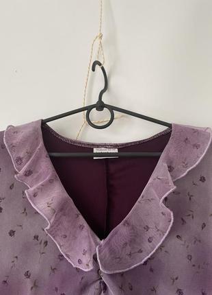 Сукня розпродаж плаття платье фіолетова коротка з рюшею на підкладці квітковий принт розмір м10 фото