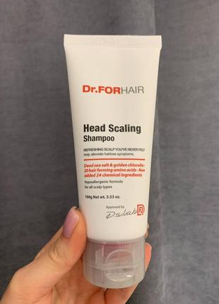 Шампунь з частинками солі для глибокого очищення шкіри голови dr.forhair head scaling shampoo 100 мл
