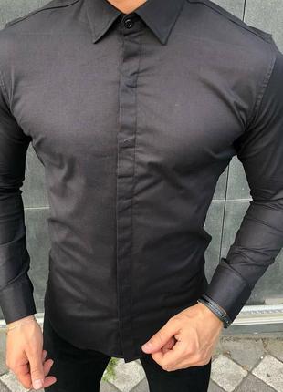 Классическая мужская рубашка приталенная разные цвета2 фото