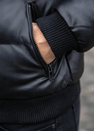Шкіряна куртка високої якості. мужская, черная куртка из эко кожи6 фото