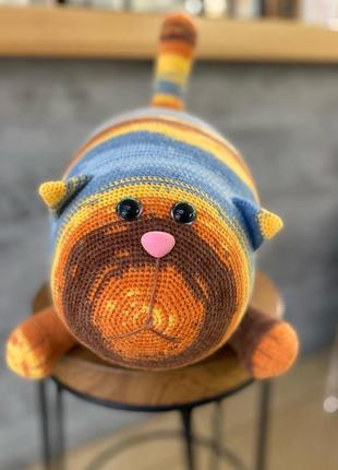 Декоративна іграшка кіт подушка хендмейд ручна робота амігурумі