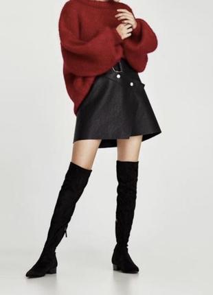 Крутые ботфорты zara на низком ходу. размер: 35, 36, 38, 39, 41